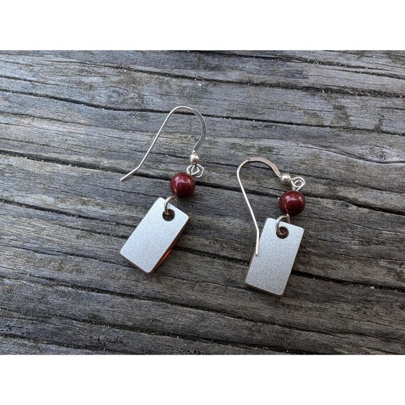 Vintage Red Jewel Dangle Earrings - Picture 5 of 10